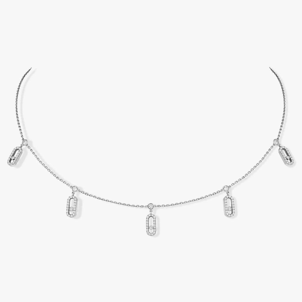 MESSIKA CHOKER MOVE UNO PAMPILLE PAVED SILVER DIAMOND NECKLACE