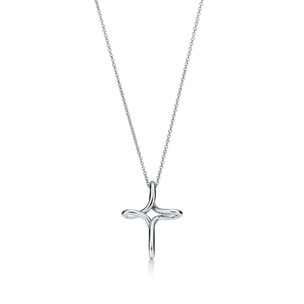 TIFFANY CROSS NECKLACE STERLING SILVER MATERIAL