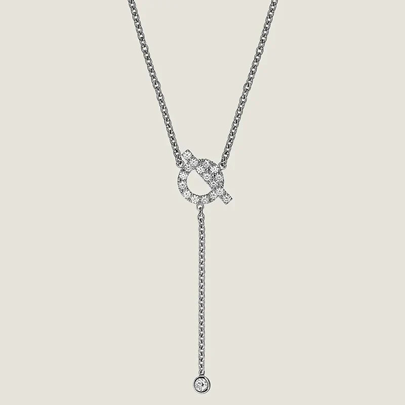 HERMES FINESSE SILVER DIAMOND NECKLACE