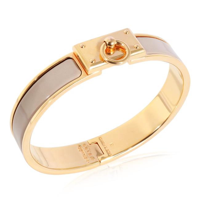 HERMES H RING LOCK BRACELET 12MM GREY