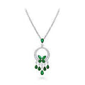 GRAFF BUTTERFLY CHANDELIER CLASSIC GREEN SILVER DIAMOND NECKLACE