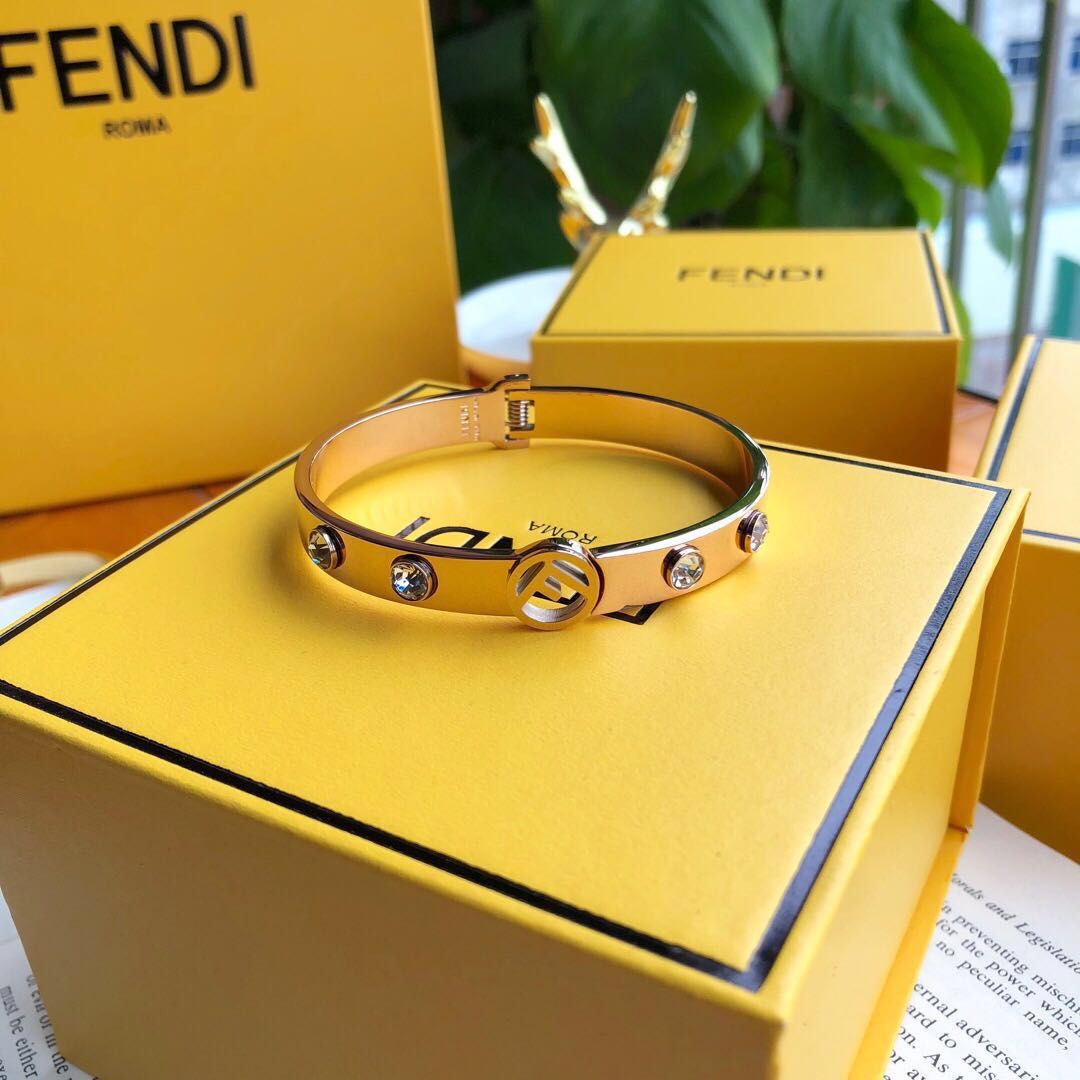 18K Fendi Is Crystals Bracelet