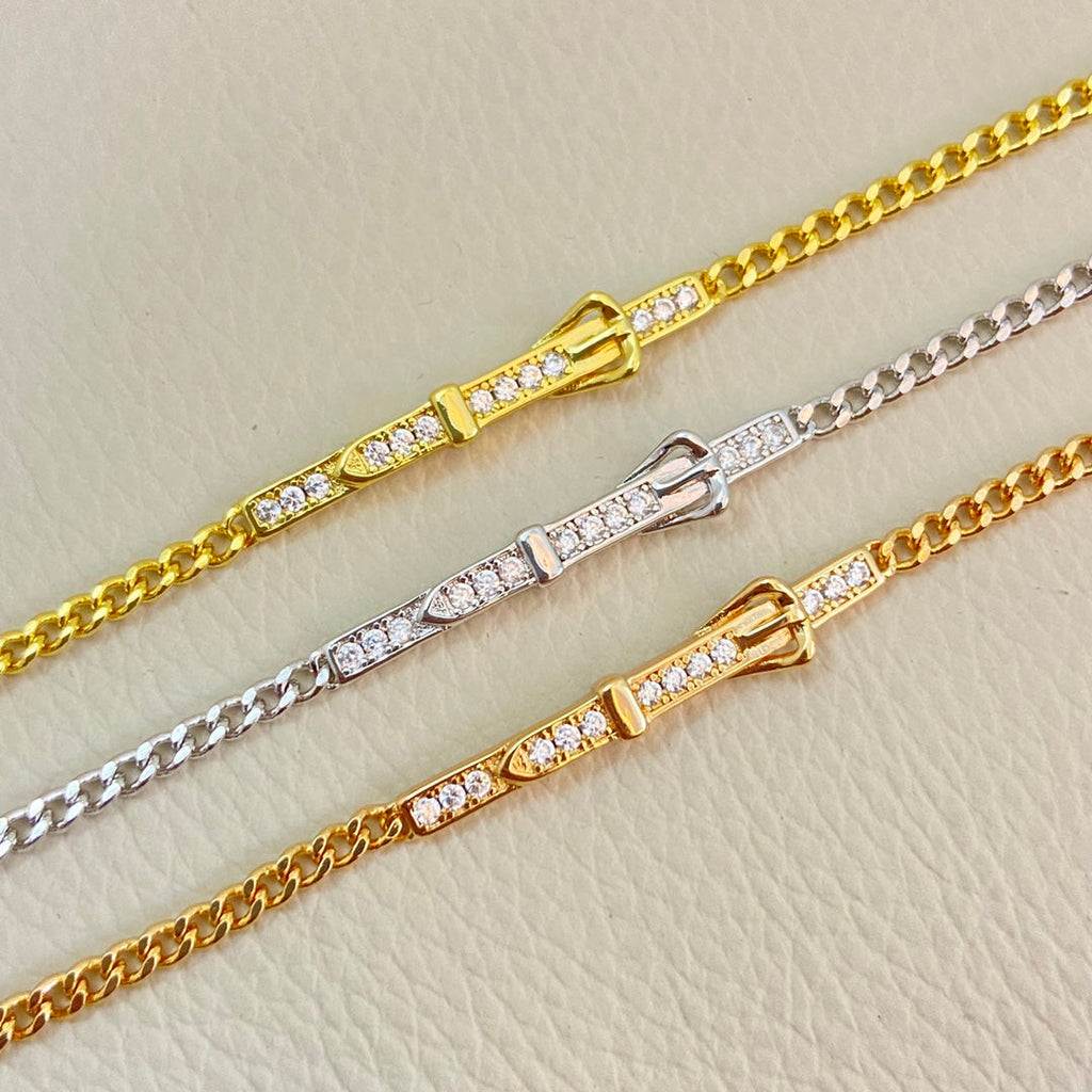 Hermes Diamond-Encrusted Buckle Belt  Open Bracelet
