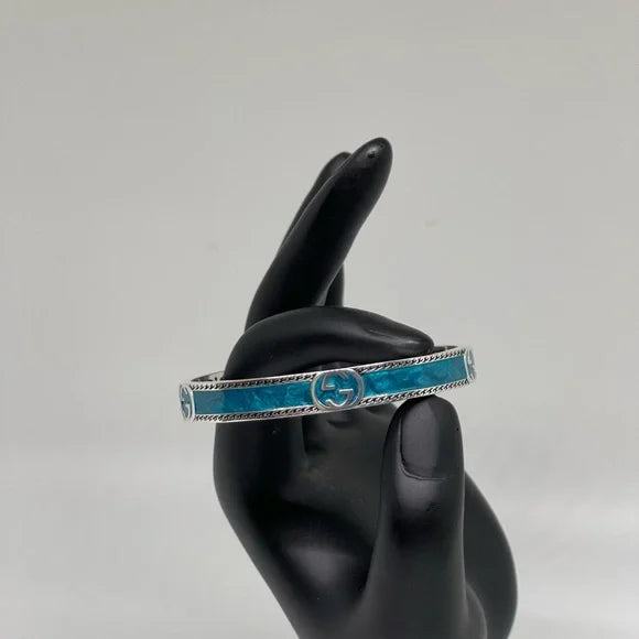 GUCCI GG TURQUOISE ENAMEL BRACELET