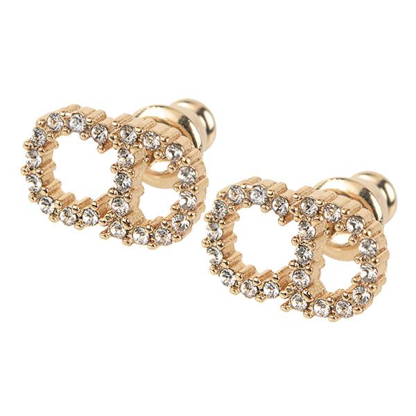 DIOR CD DROP EARRINGS GOLD DIAMOND