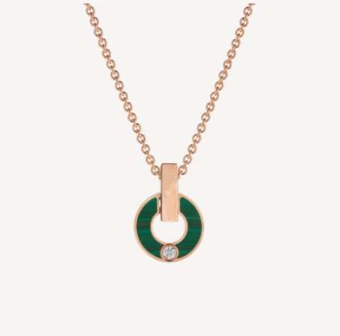 BVLGARI GARI NECKLACE PINK GOLD MALACHITE