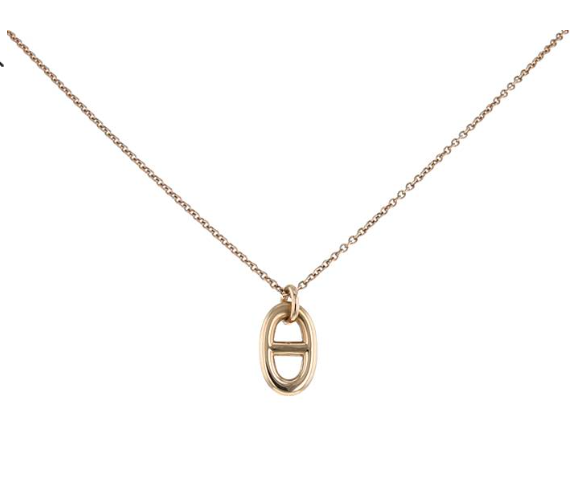 HERMES CHAINE SMALL NECKLACE GOLD AND SILVER
