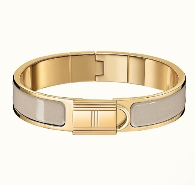 HERMES H LOCK BROWN BRACELET 12MM