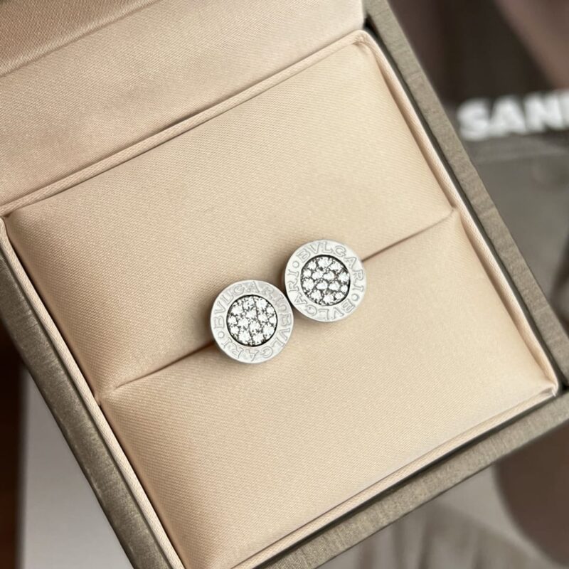 BVLGARI BVL EARRINGS CLUSTER PINK GOLD DIAMOND