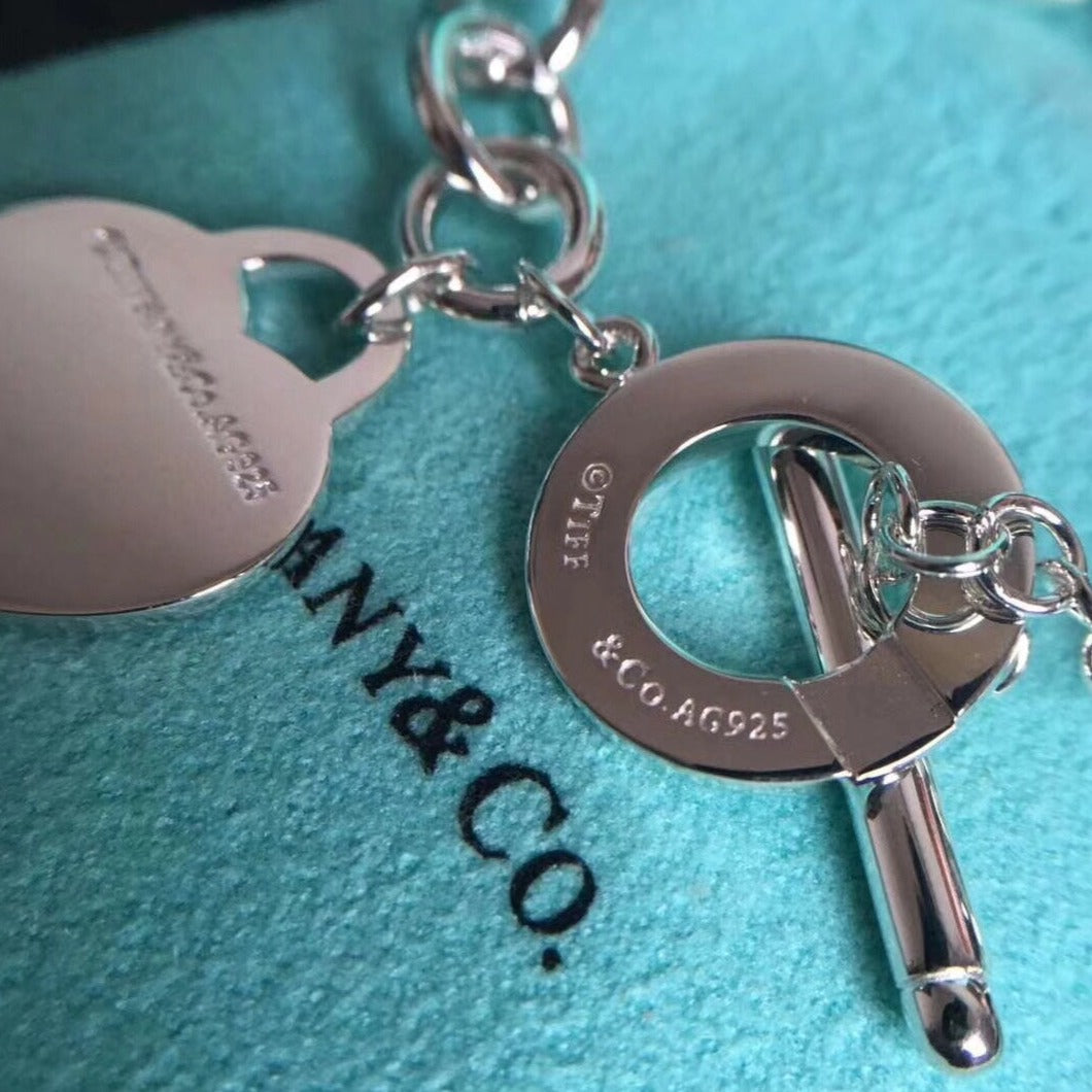 TIFFANY LOVE HEART PIN BUCKLE RETURN TO TIF SILVER BRACELET