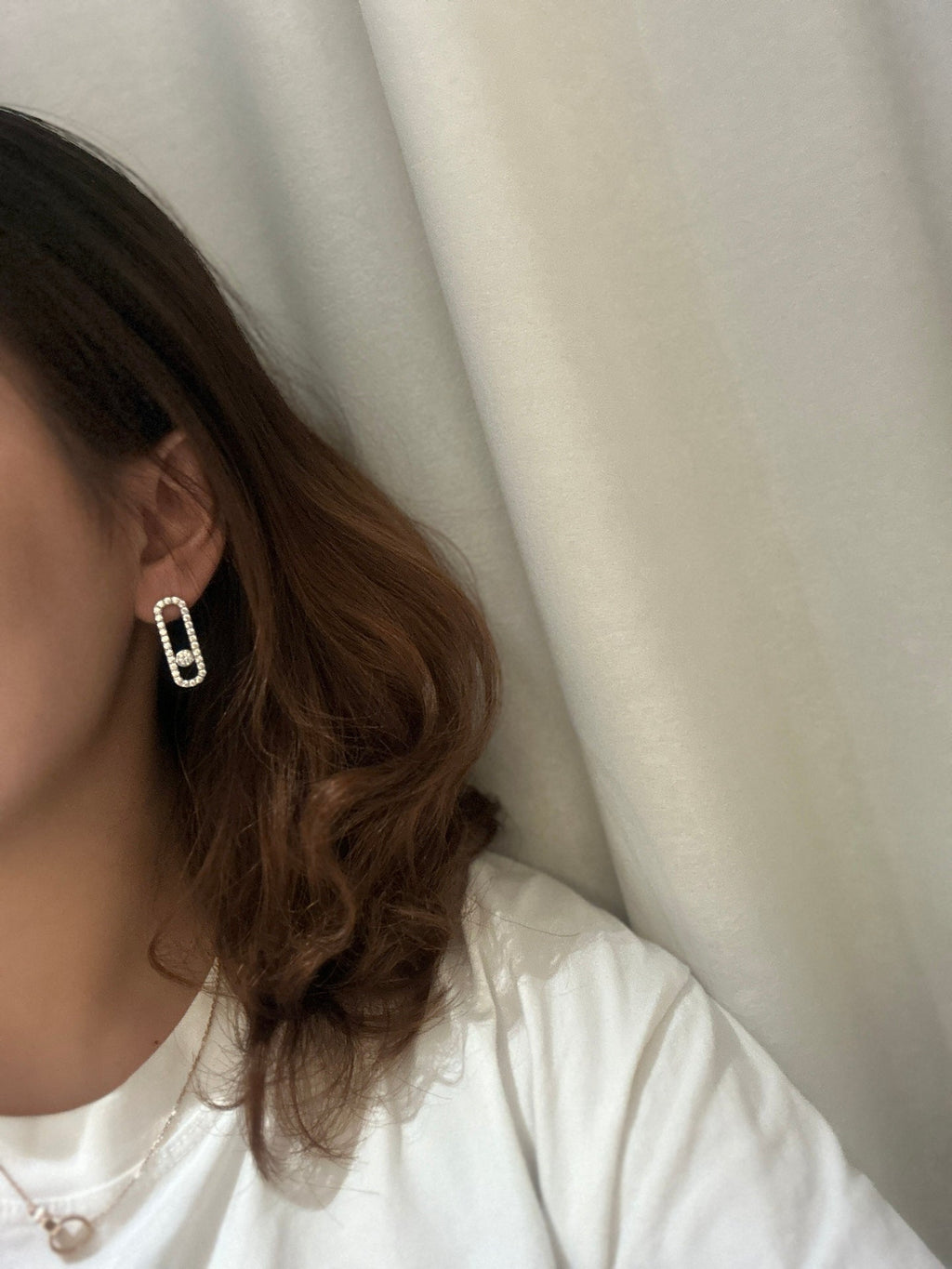 MESSIKA MOVE UNO MEDIUM PAVED DIAMOND EARRINGS