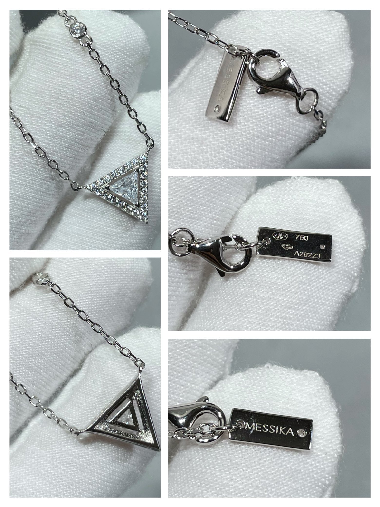 MESSIKA MESSIK TRIANGLE DIAMOND SILVER NECKLACE