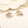 Chanel Double C Flower Gold Earrings