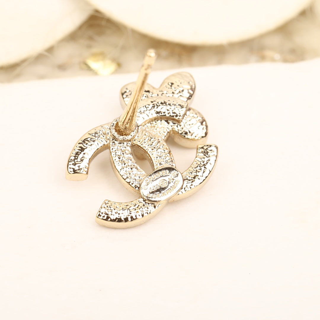 Chanel Double C Flower Gold Earrings