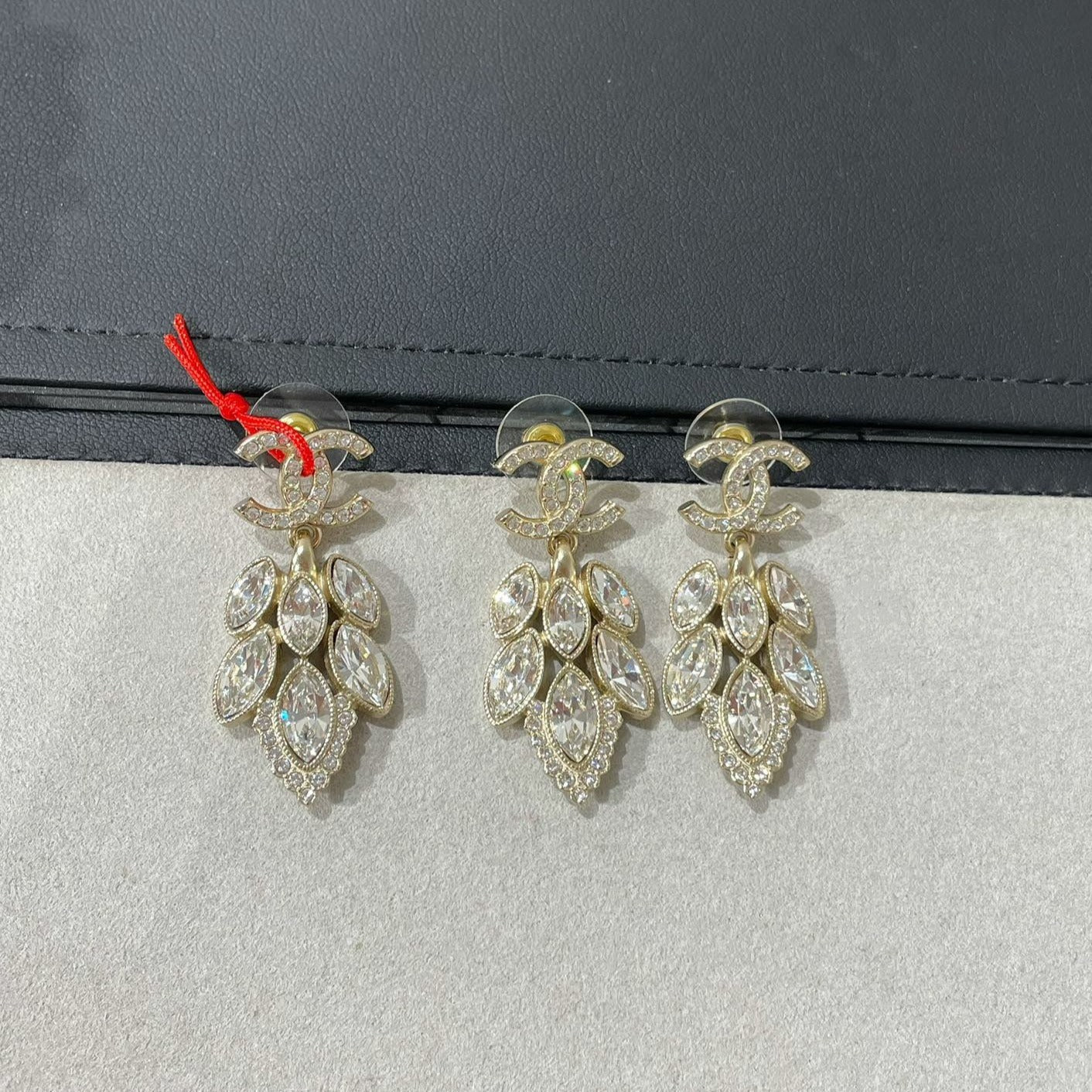 Chanel Small Fragrance Wheat Gold Diamond Earrings