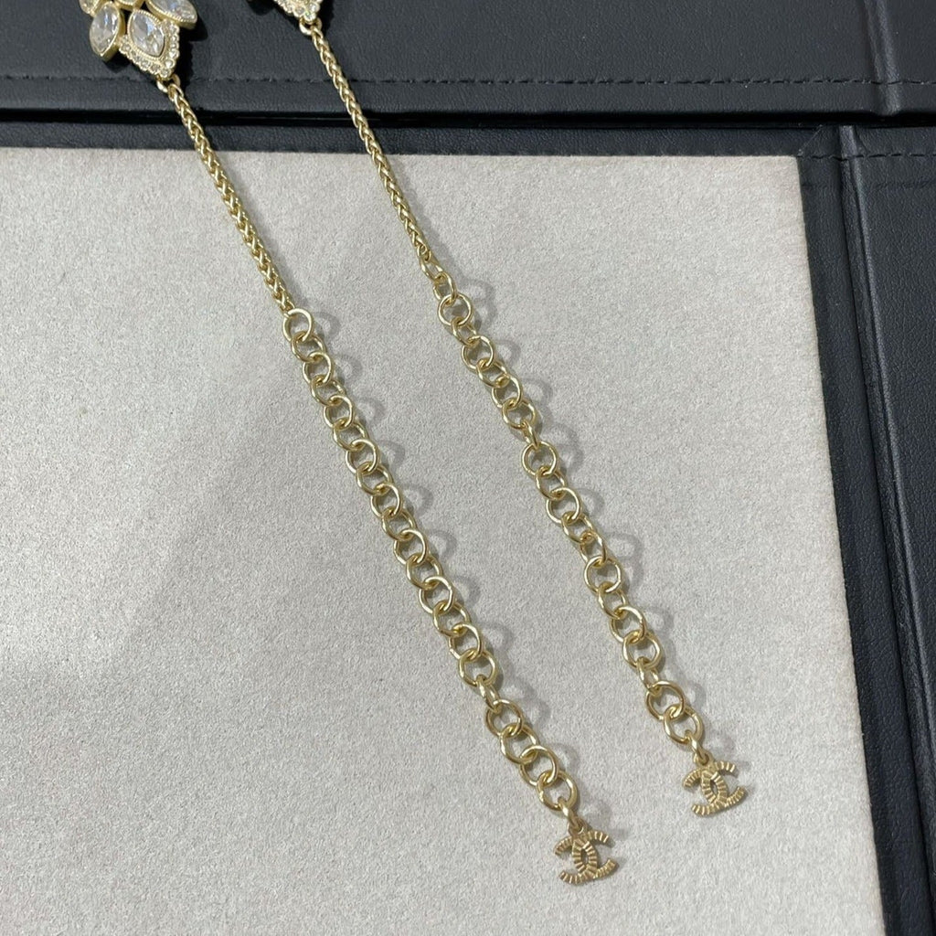 Chanel Double C Small Fragrant Wheat Ear Gold Diamond Necklace