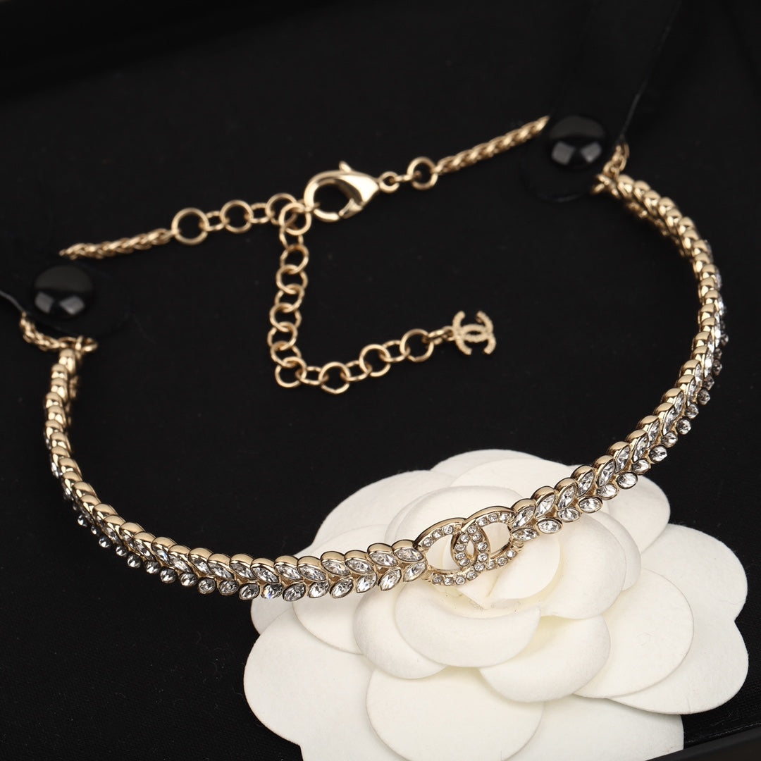 Chanel Small Wheat Gold Necklace