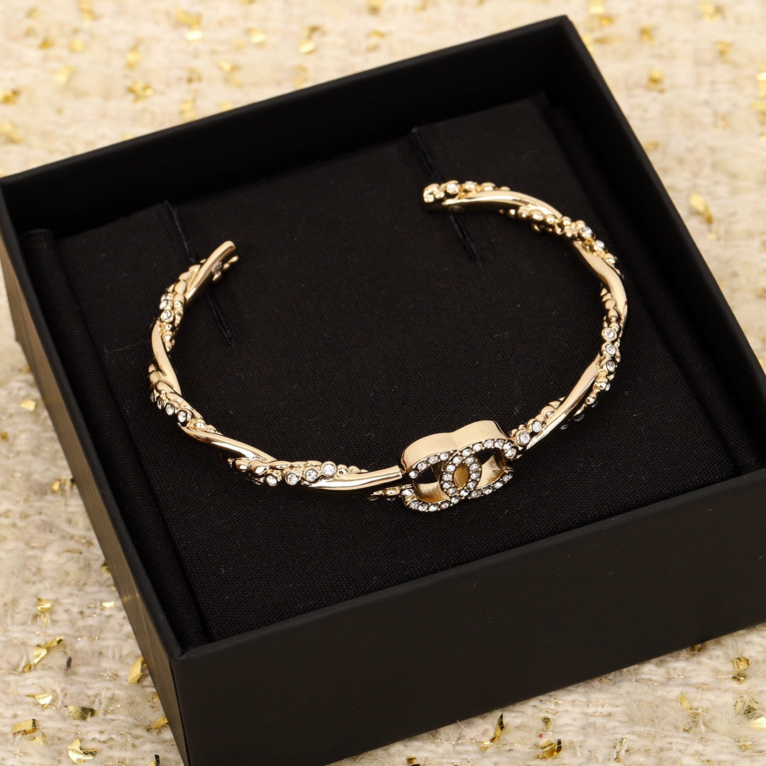 Chanel Twist Open Cuff Gold Bracelet