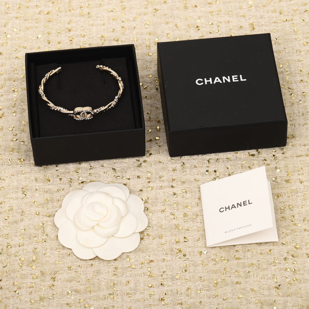 Chanel Twist Open Cuff Gold Bracelet