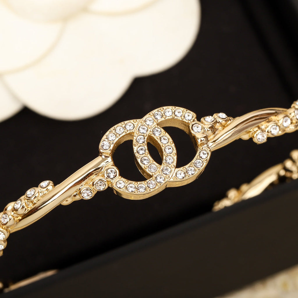 Chanel Twist Open Cuff Gold Bracelet