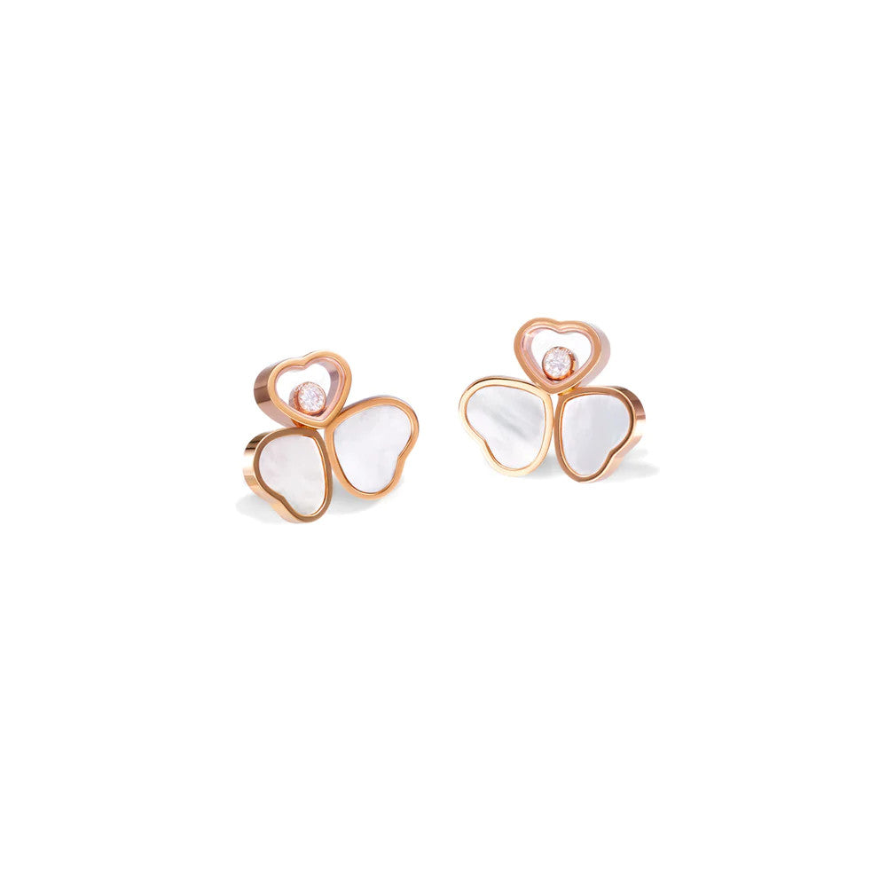 CHOPARD HAPPY WING MOP EARRINGS 1 DIAMOND